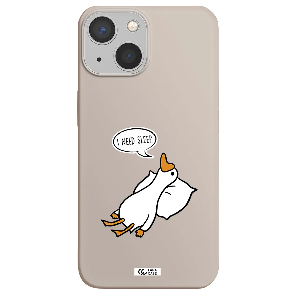 a cartoon of a duck with a pillow Apple iPhone 13 Silicone Stone Case