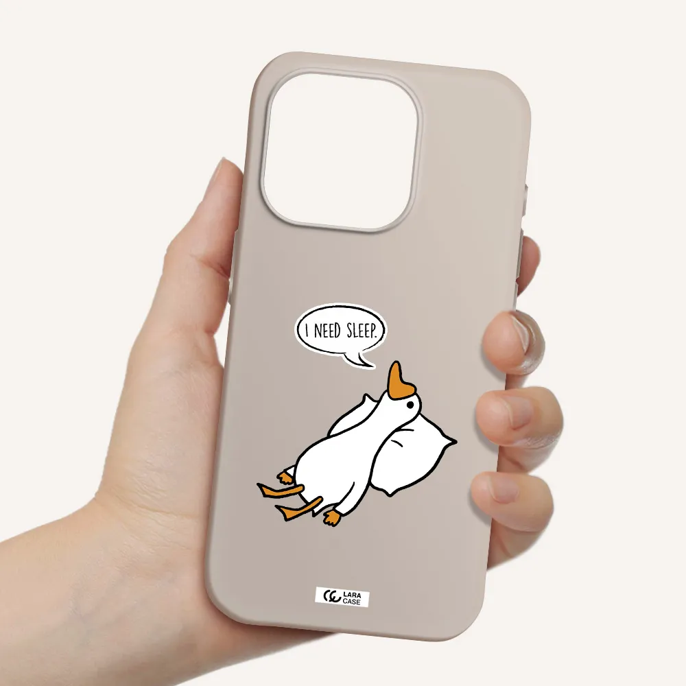 A Cartoon Of A Duck With A Pillow Apple Iphone 15 Pro Silicone Stone Case