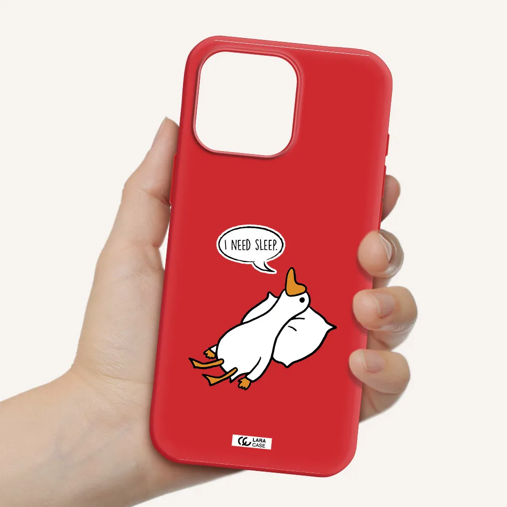 A Cartoon Of A Duck With A Pillow Apple Iphone 16 Pro Max Silicone Stone Case