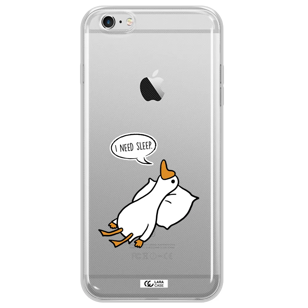 a cartoon of a duck with a pillow Apple iPhone 6 s plus Clear TPU Case