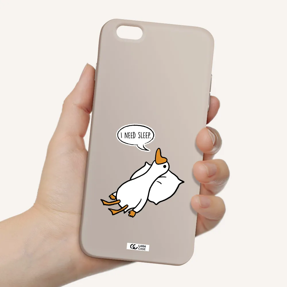 a cartoon of a duck with a pillow Apple iPhone 6 s plus Silicone Stone Case