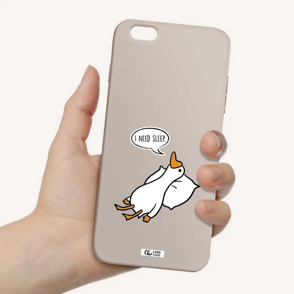 a cartoon of a duck with a pillow Apple iPhone 6S Silicone Stone Case