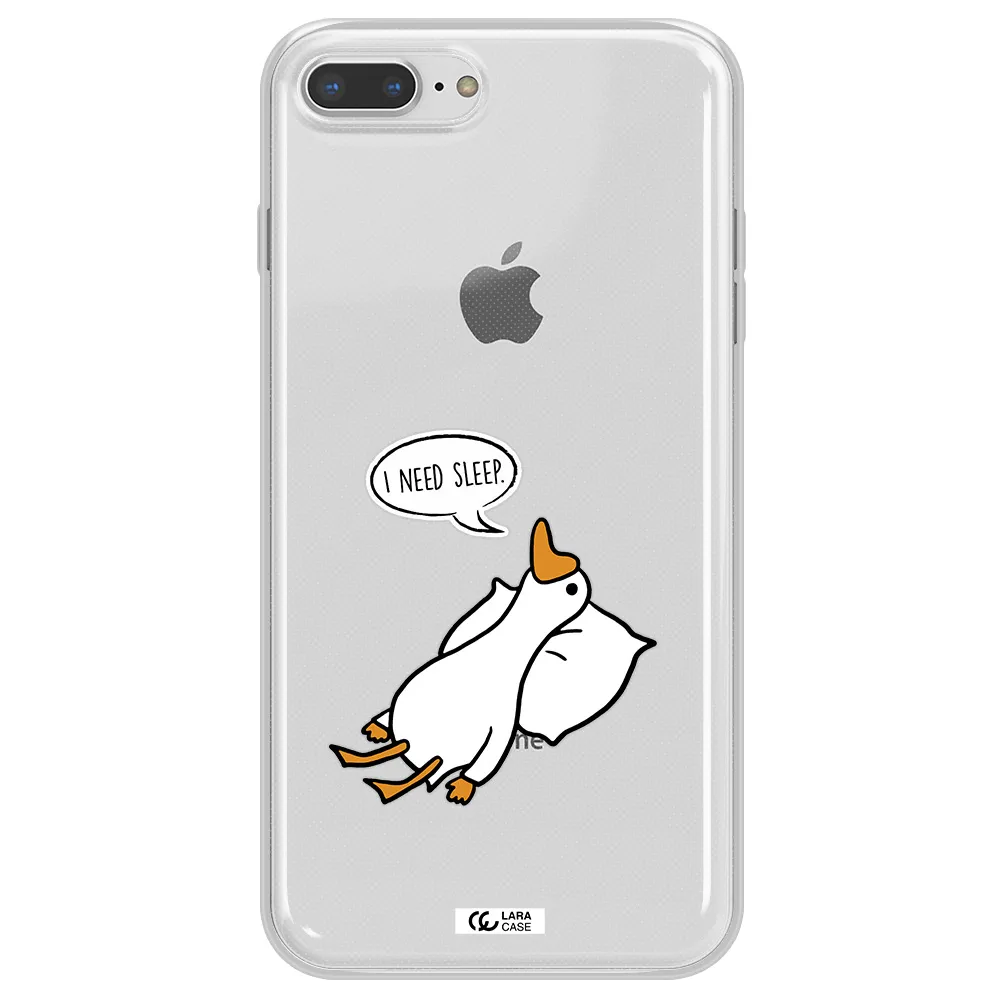 a cartoon of a duck with a pillow Apple iPhone 7 plus Clear TPU Case