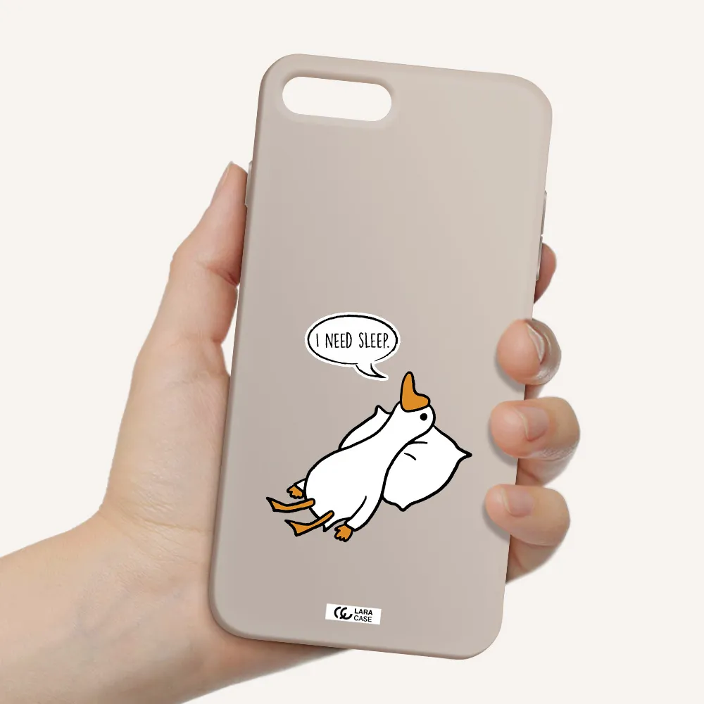 a cartoon of a duck with a pillow Apple iPhone 7 plus Silicone Stone Case