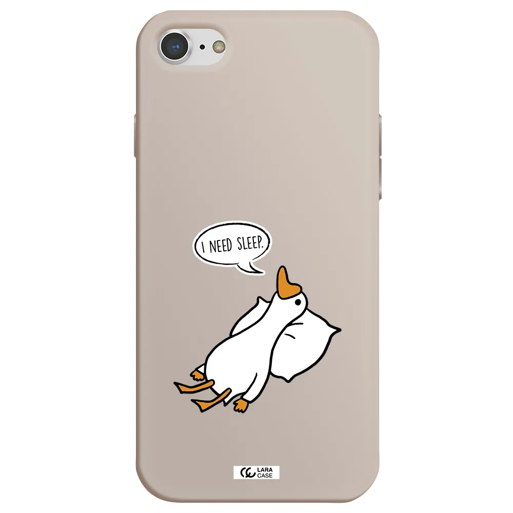 a cartoon of a duck with a pillow Apple iPhone 7 Silicone Stone Case