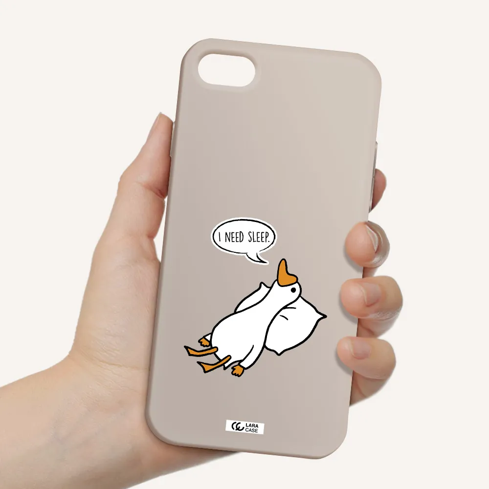a cartoon of a duck with a pillow Apple iPhone 7 Silicone Stone Case