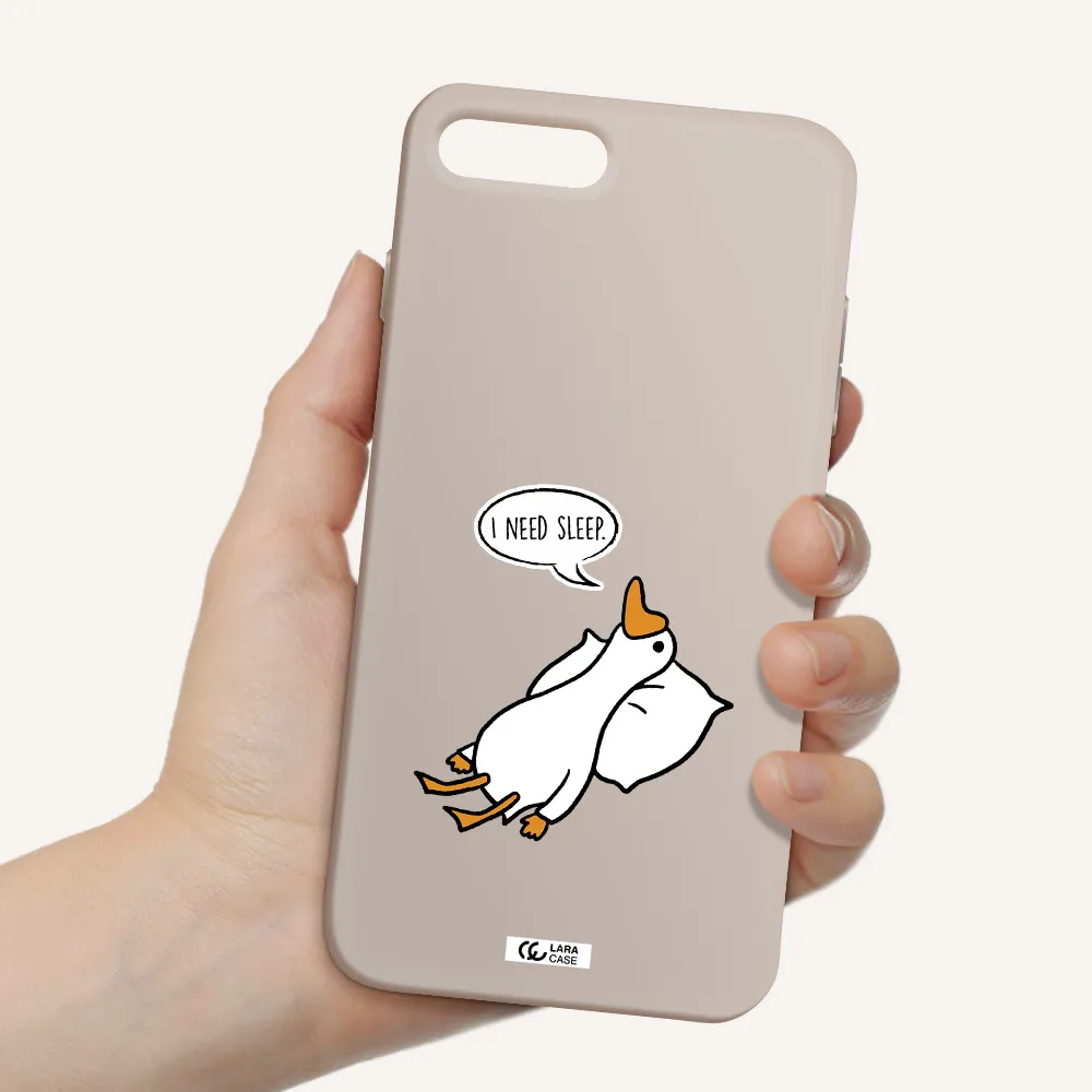 a cartoon of a duck with a pillow Apple iPhone 8 plus Silicone Stone Case