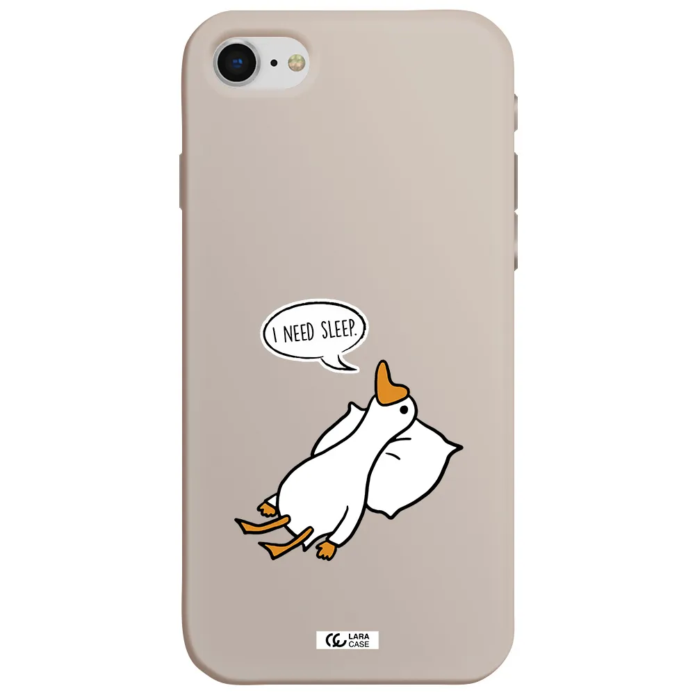 a cartoon of a duck with a pillow Apple iPhone se 2020 Silicone Stone Case