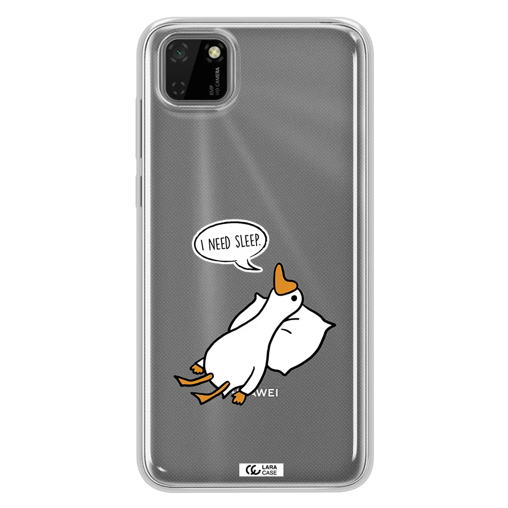 a cartoon of a duck with a pillow Huawei Honor 9S Clear TPU Case