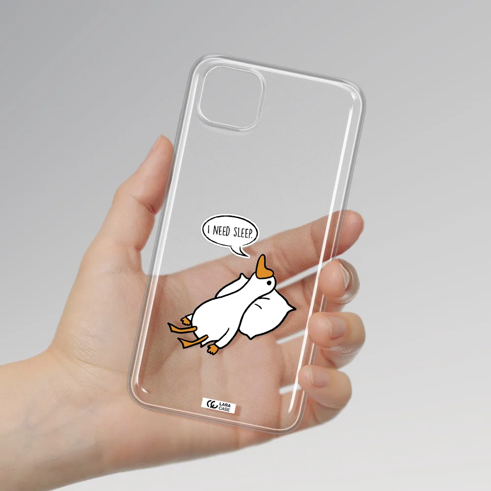 a cartoon of a duck with a pillow Huawei Honor 9S Clear TPU Case