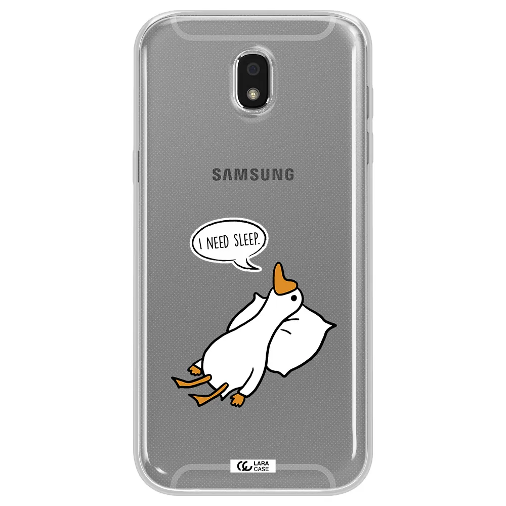 a cartoon of a duck with a pillow Samsung J5 2017 Clear TPU Case