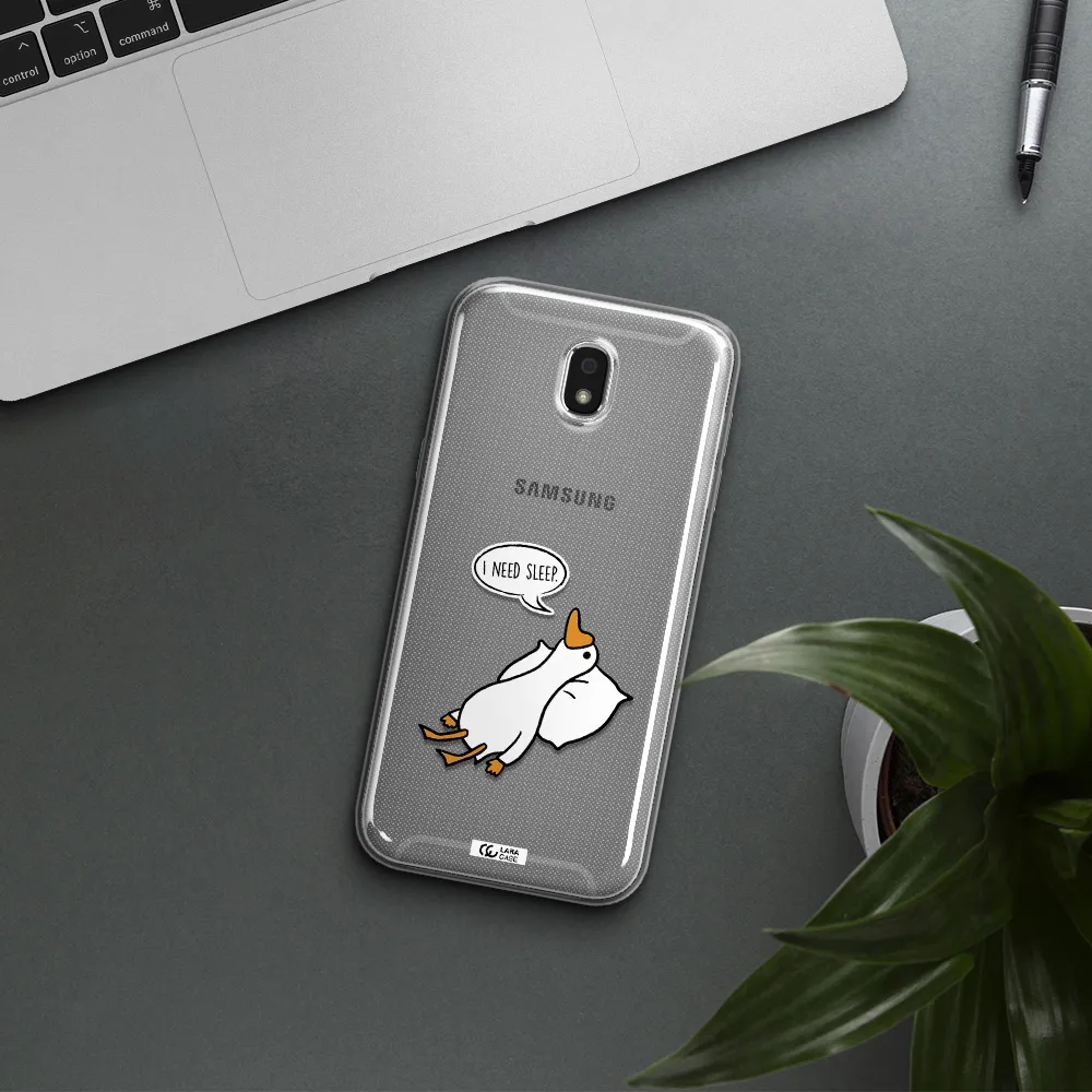 a cartoon of a duck with a pillow Samsung J5 2017 Clear TPU Case