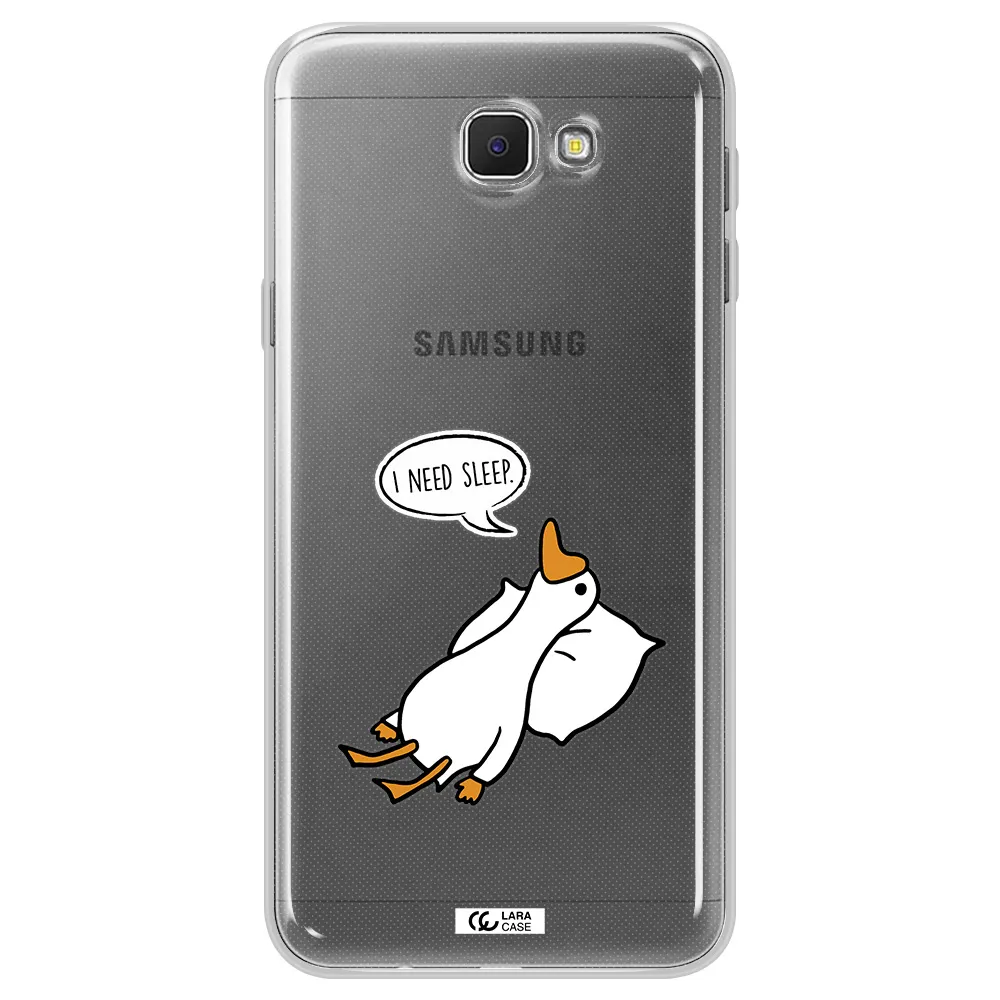 a cartoon of a duck with a pillow Samsung J5 Prime Clear TPU Case