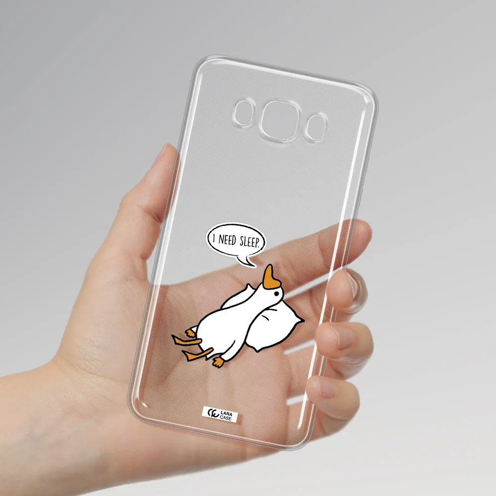 a cartoon of a duck with a pillow Samsung J7 2016 Clear TPU Case