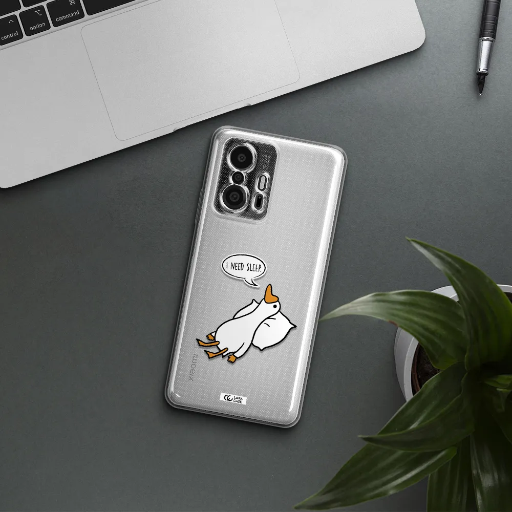 A Cartoon Of A Duck With A Pillow Xiaomi 11T Pro Clear Tpu Case