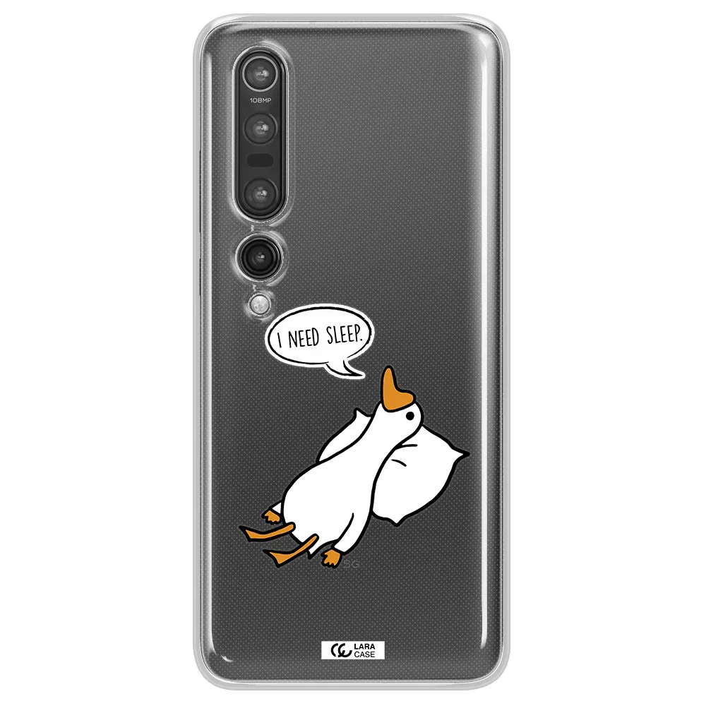 a cartoon of a duck with a pillow Xiaomi Mi 10 Pro Clear TPU Case
