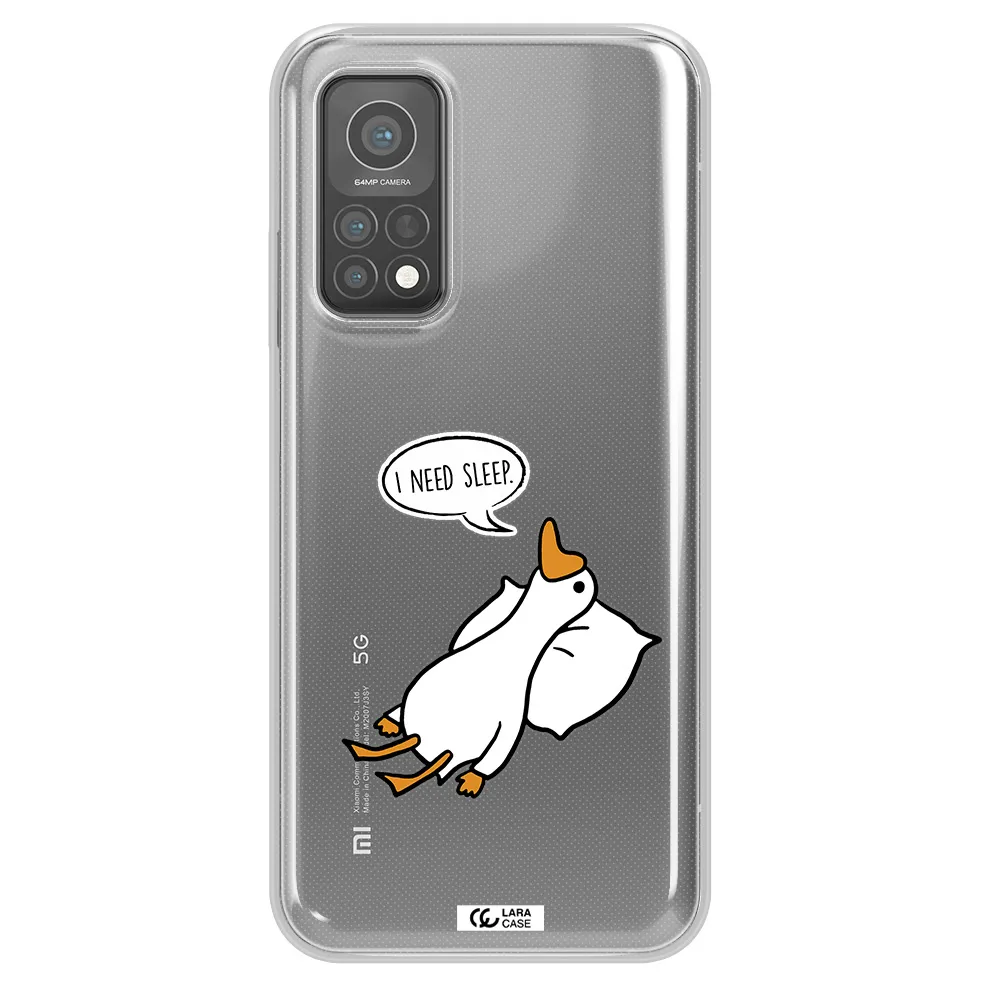 a cartoon of a duck with a pillow Xiaomi Mi 10 T Pro Clear TPU Case