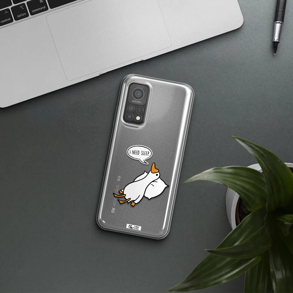 a cartoon of a duck with a pillow Xiaomi Mi 10 T Pro Clear TPU Case