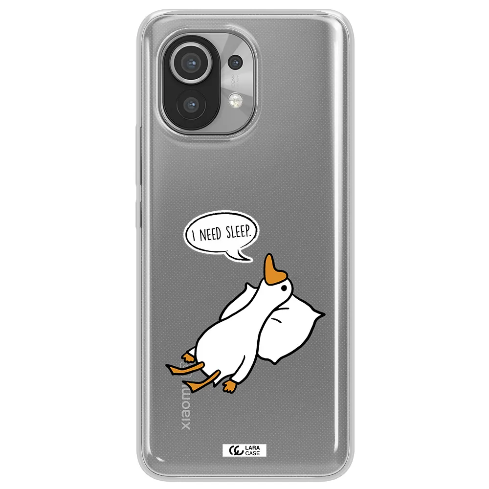 a cartoon of a duck with a pillow Xiaomi Mi 11 Clear TPU Case