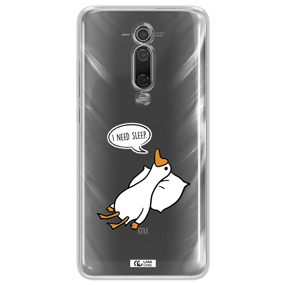 a cartoon of a duck with a pillow Xiaomi Mi 9T Clear TPU Case