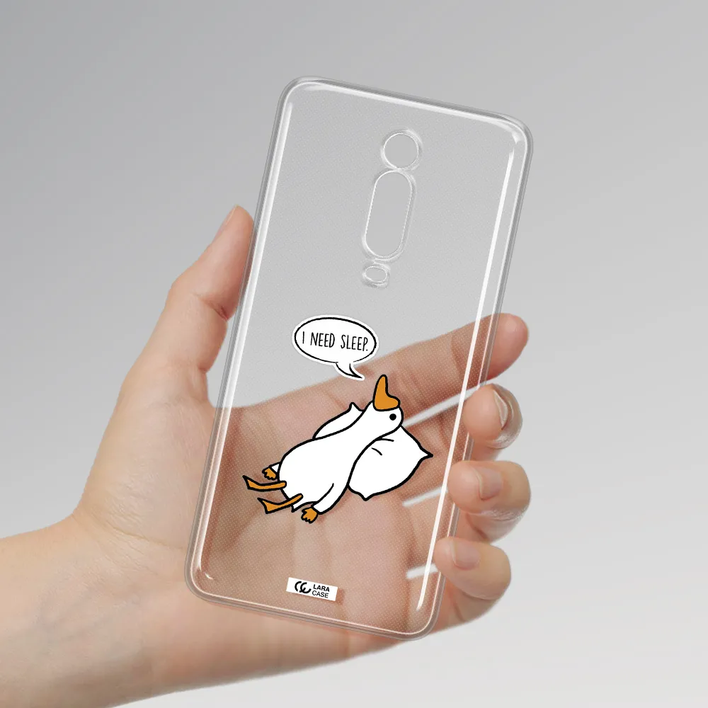 a cartoon of a duck with a pillow Xiaomi Mi 9T Clear TPU Case
