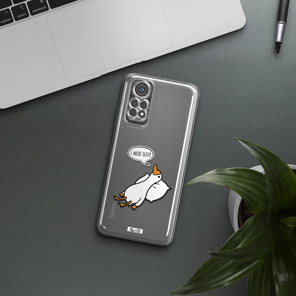A Cartoon Of A Duck With A Pillow Xiaomi Redmi Note 11S Clear Tpu Case