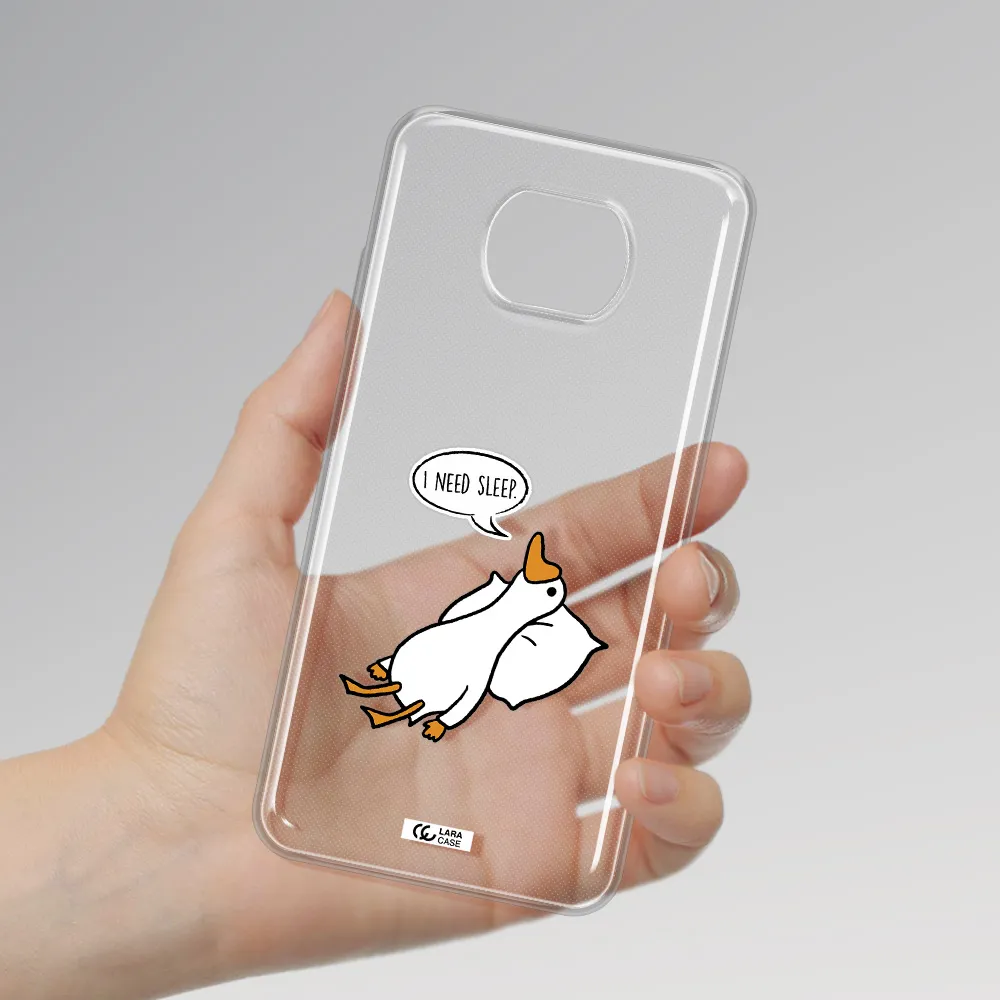 A Cartoon Of A Duck With A Pillow Xiaomi Redmi Note 9T Clear Tpu Case