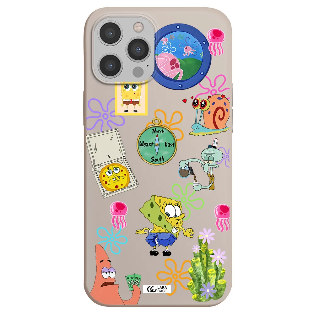 a collection of cartoon characters Apple iPhone 12 pro max Silicone Stone Case