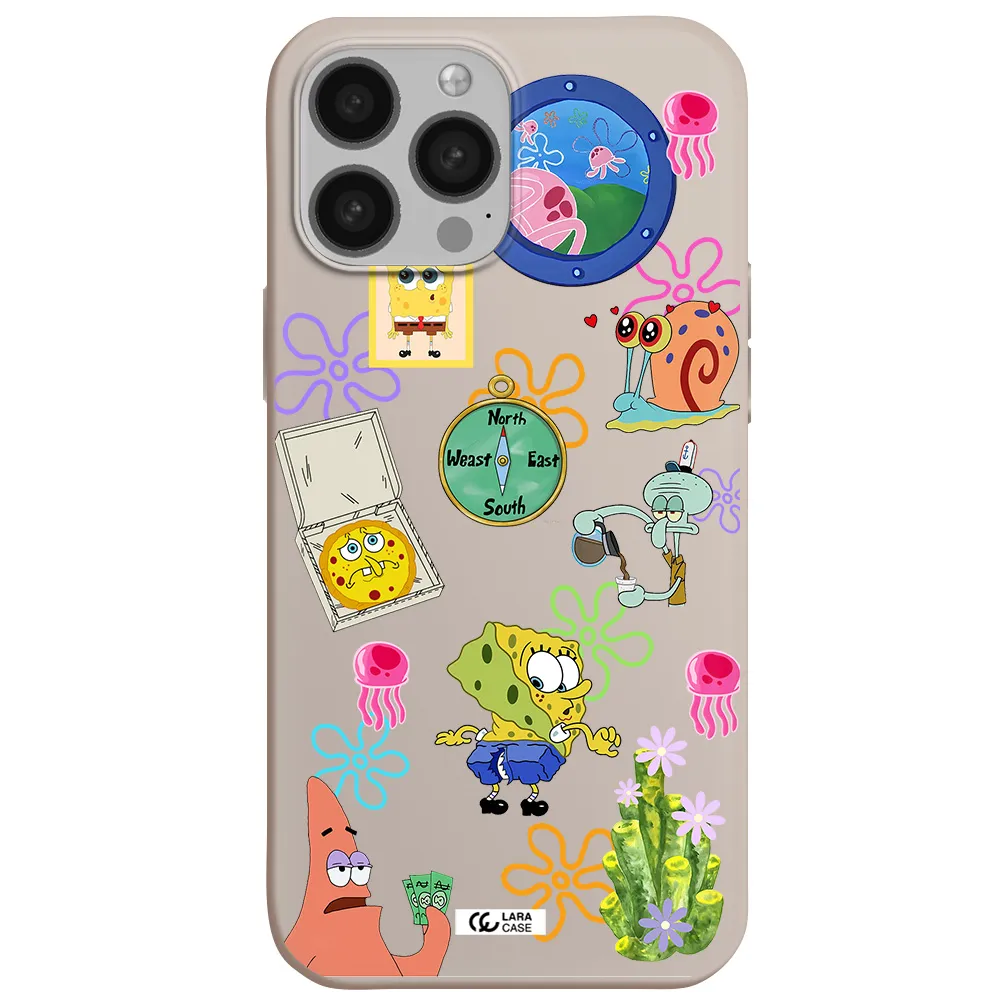 a collection of cartoon characters Apple iPhone 13 Pro Silicone Stone Case