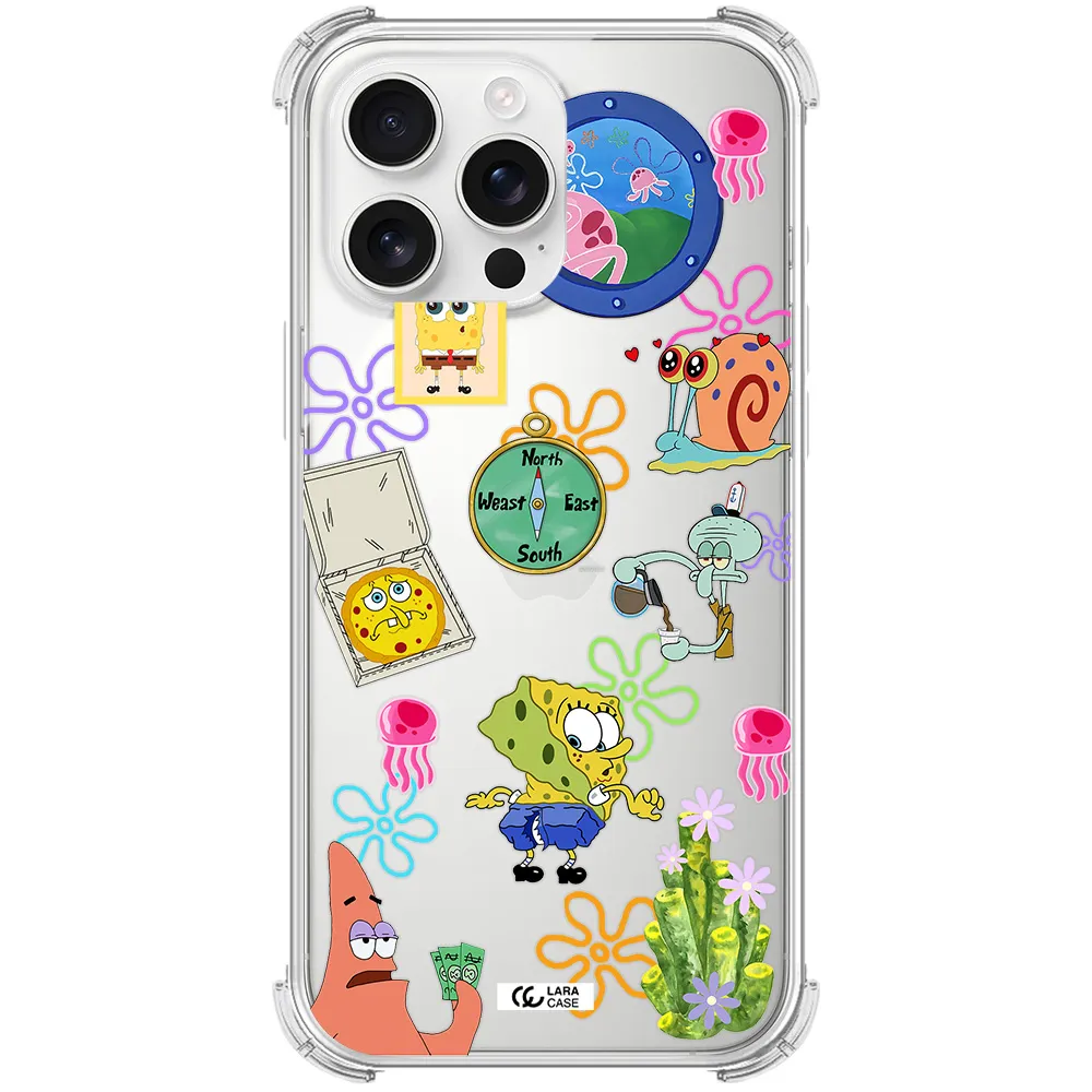 A Collection Of Cartoon Characters Apple Iphone 16 Pro Max Clear Pc Case