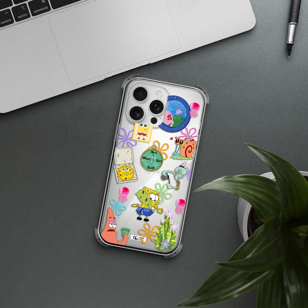 A Collection Of Cartoon Characters Apple Iphone 16 Pro Max Clear Pc Case