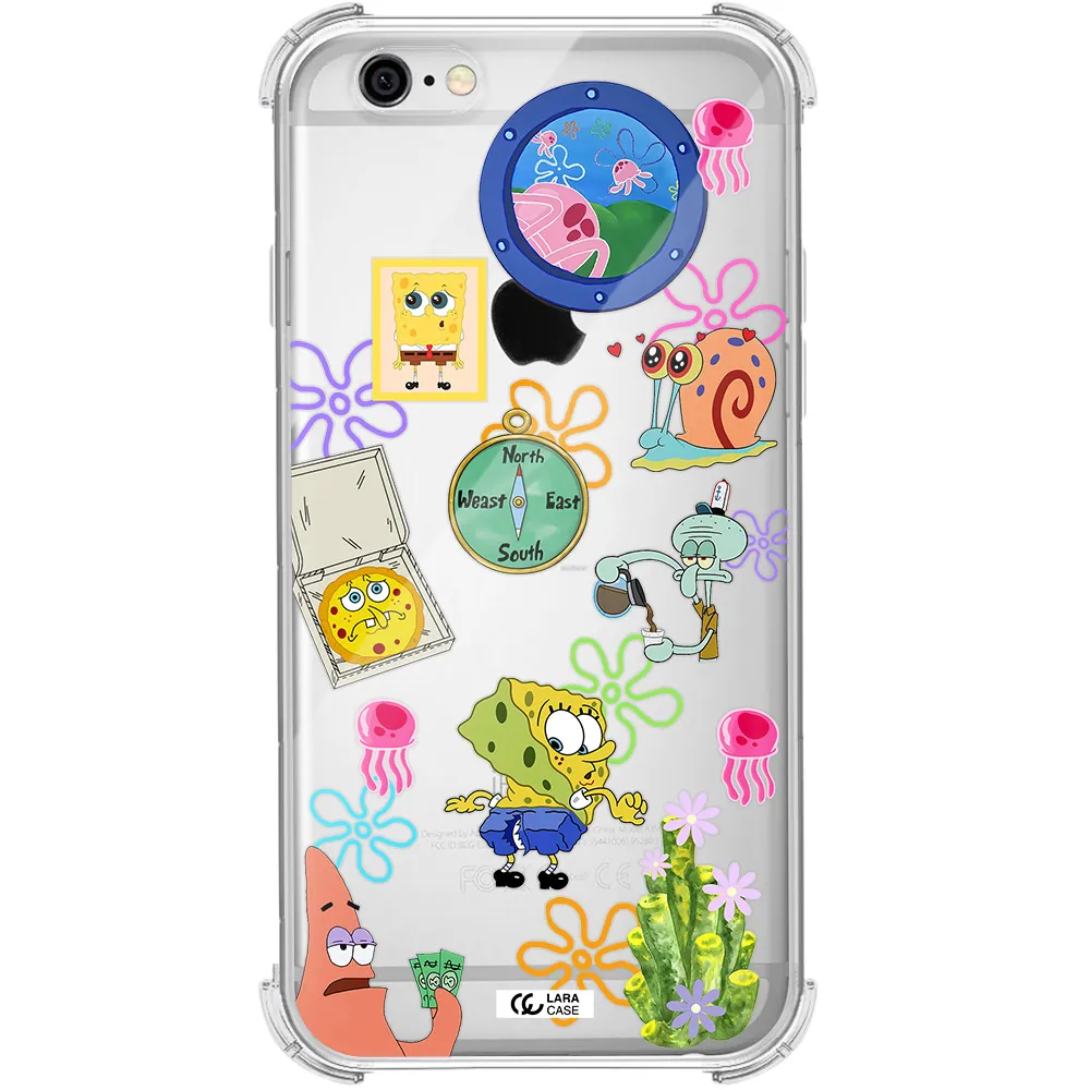 a collection of cartoon characters Apple iPhone 6 Clear PC Case