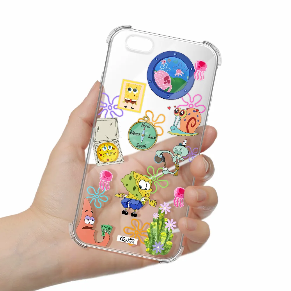a collection of cartoon characters Apple iPhone 6 Clear PC Case