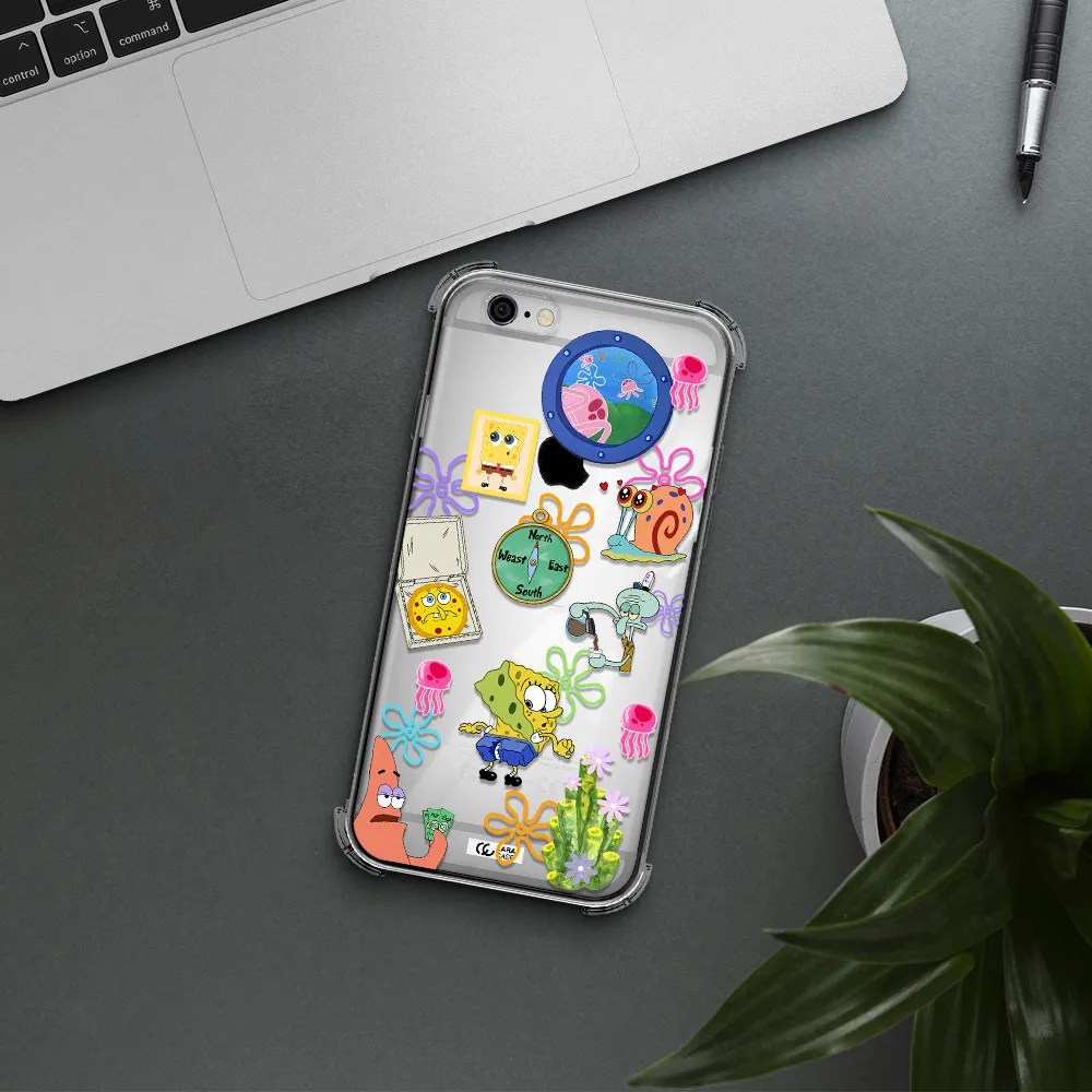 a collection of cartoon characters Apple iPhone 6 Clear PC Case