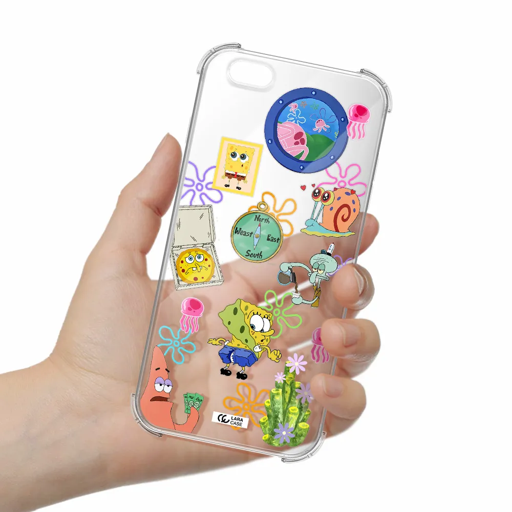 a collection of cartoon characters Apple iPhone 6 plus Clear PC Case