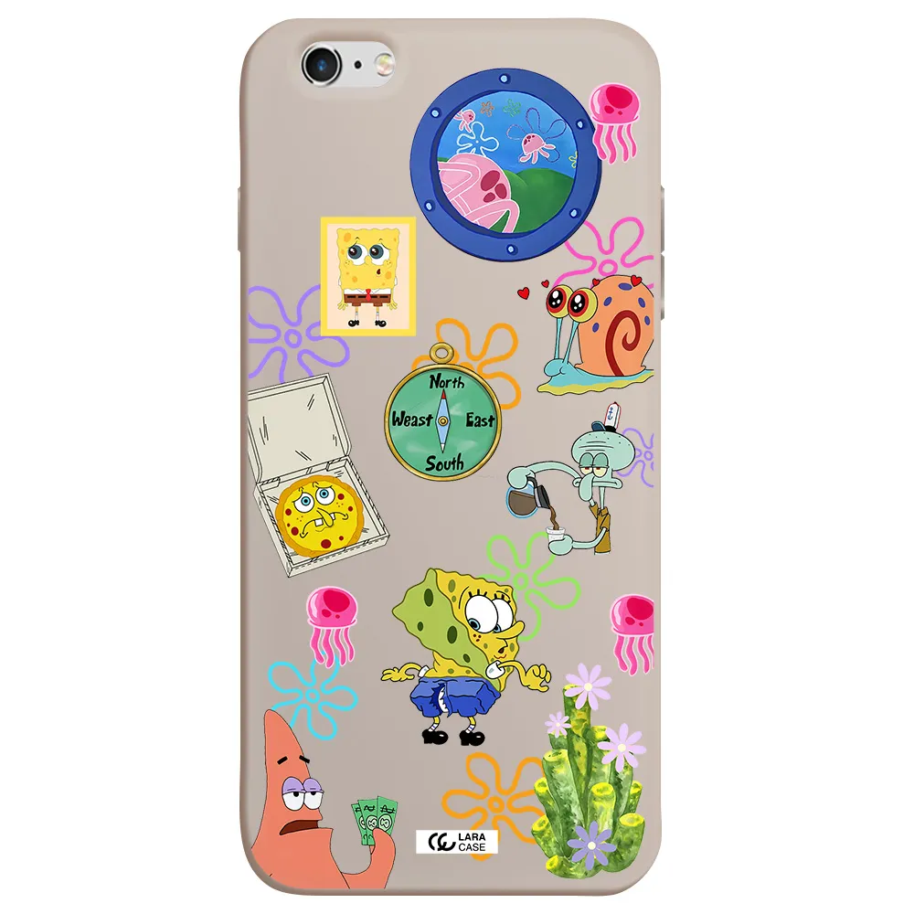 a collection of cartoon characters Apple iPhone 6 plus Silicone Stone Case