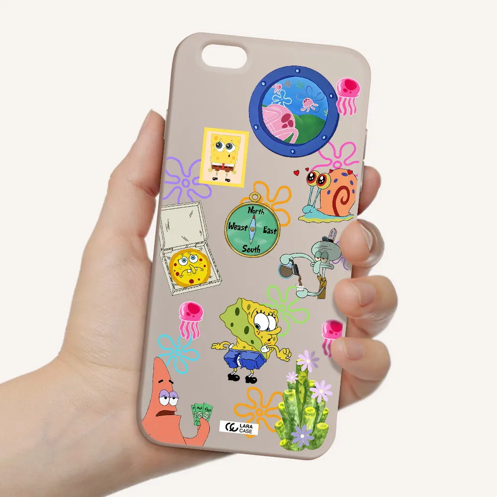 a collection of cartoon characters Apple iPhone 6 plus Silicone Stone Case