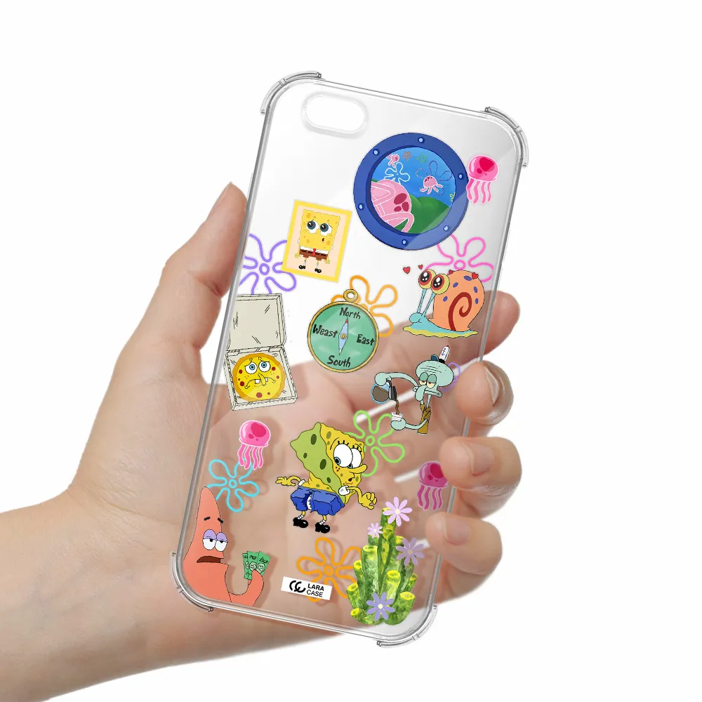 a collection of cartoon characters Apple iPhone 6 s plus Clear PC Case
