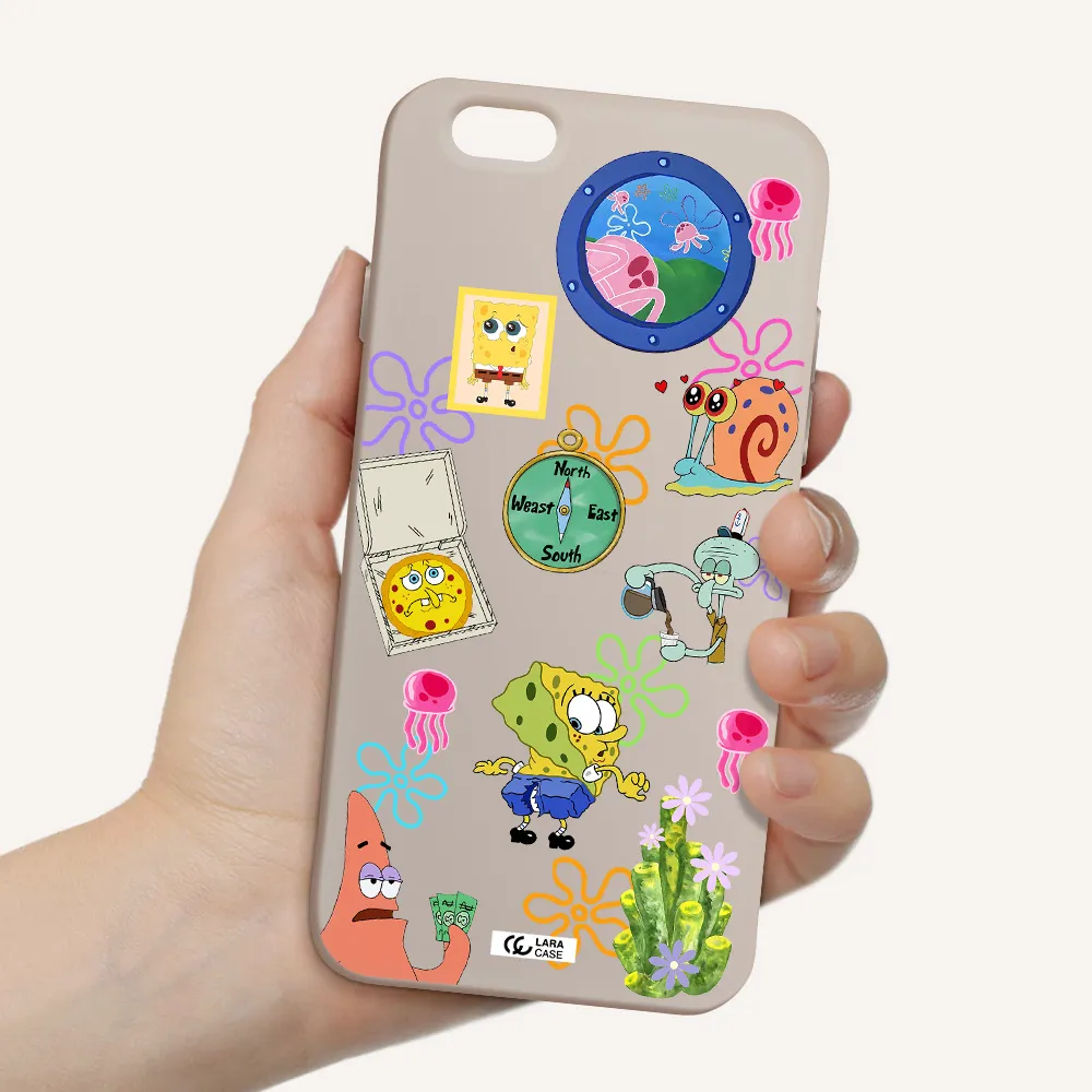 a collection of cartoon characters Apple iPhone 6 Silicone Stone Case