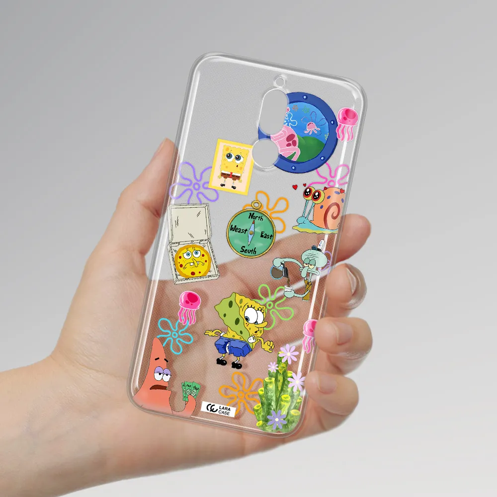 a collection of cartoon characters Huawei Mate 10 Lite Clear TPU Case
