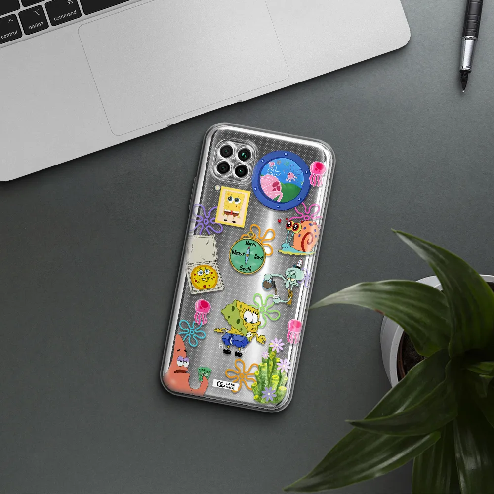 A Collection Of Cartoon Characters Huawei Nova 7I Clear Tpu Case