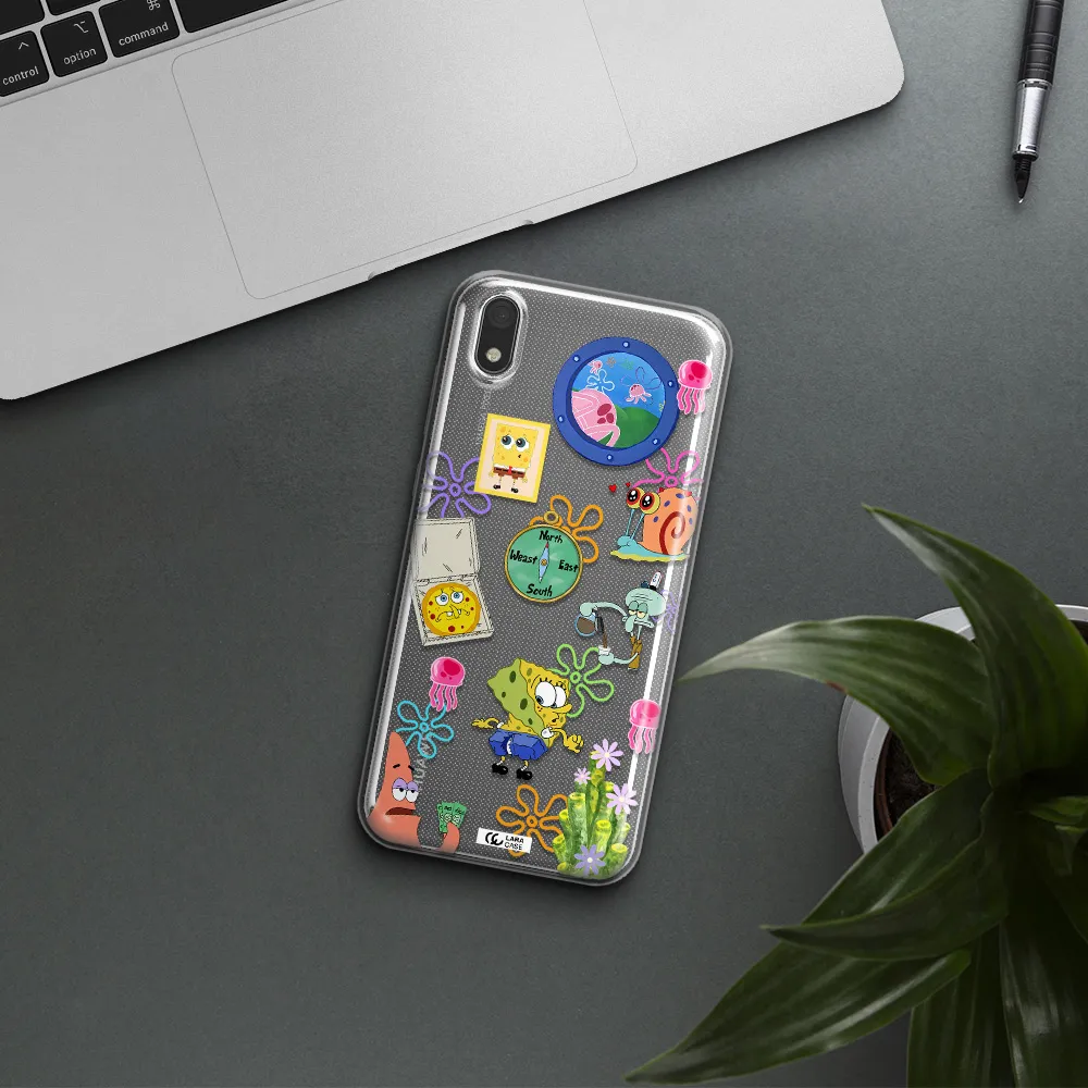a collection of cartoon characters Huawei Y5 2019 Clear TPU Case