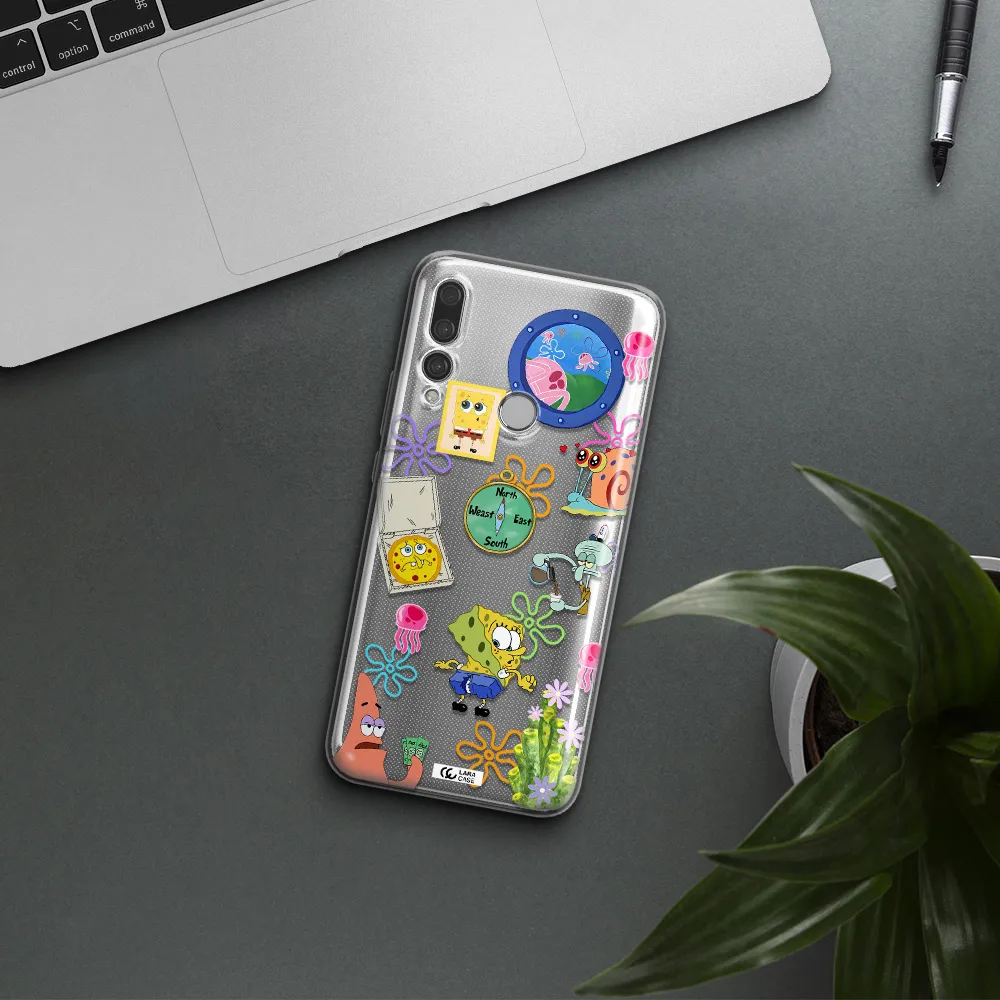 a collection of cartoon characters Huawei Y9 Prime 2019 Clear TPU Case