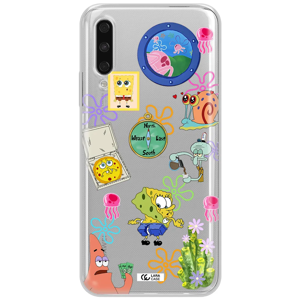 A Collection Of Cartoon Characters Huawei Y9S Clear Tpu Case
