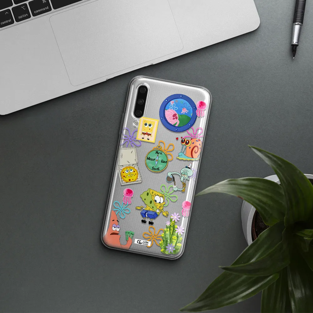 A Collection Of Cartoon Characters Huawei Y9S Clear Tpu Case