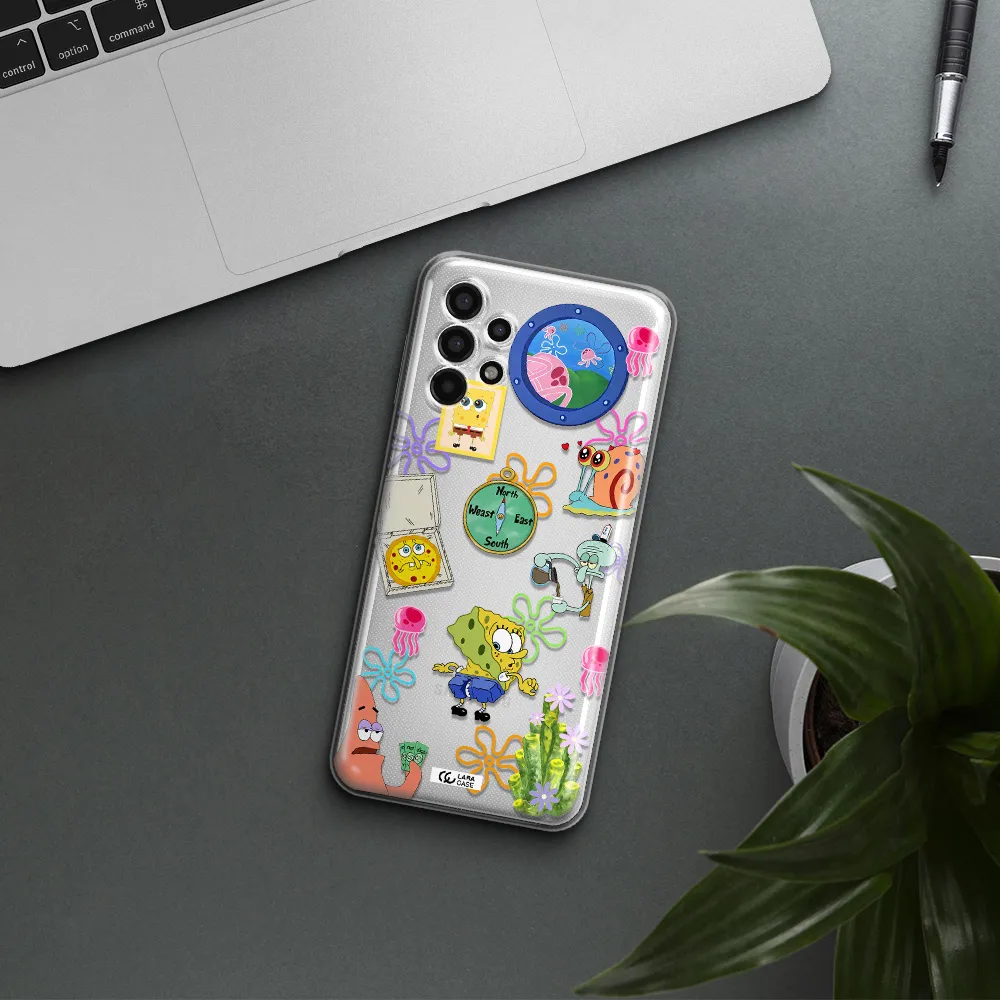 a collection of cartoon characters Samsung A13 4g Clear TPU Case