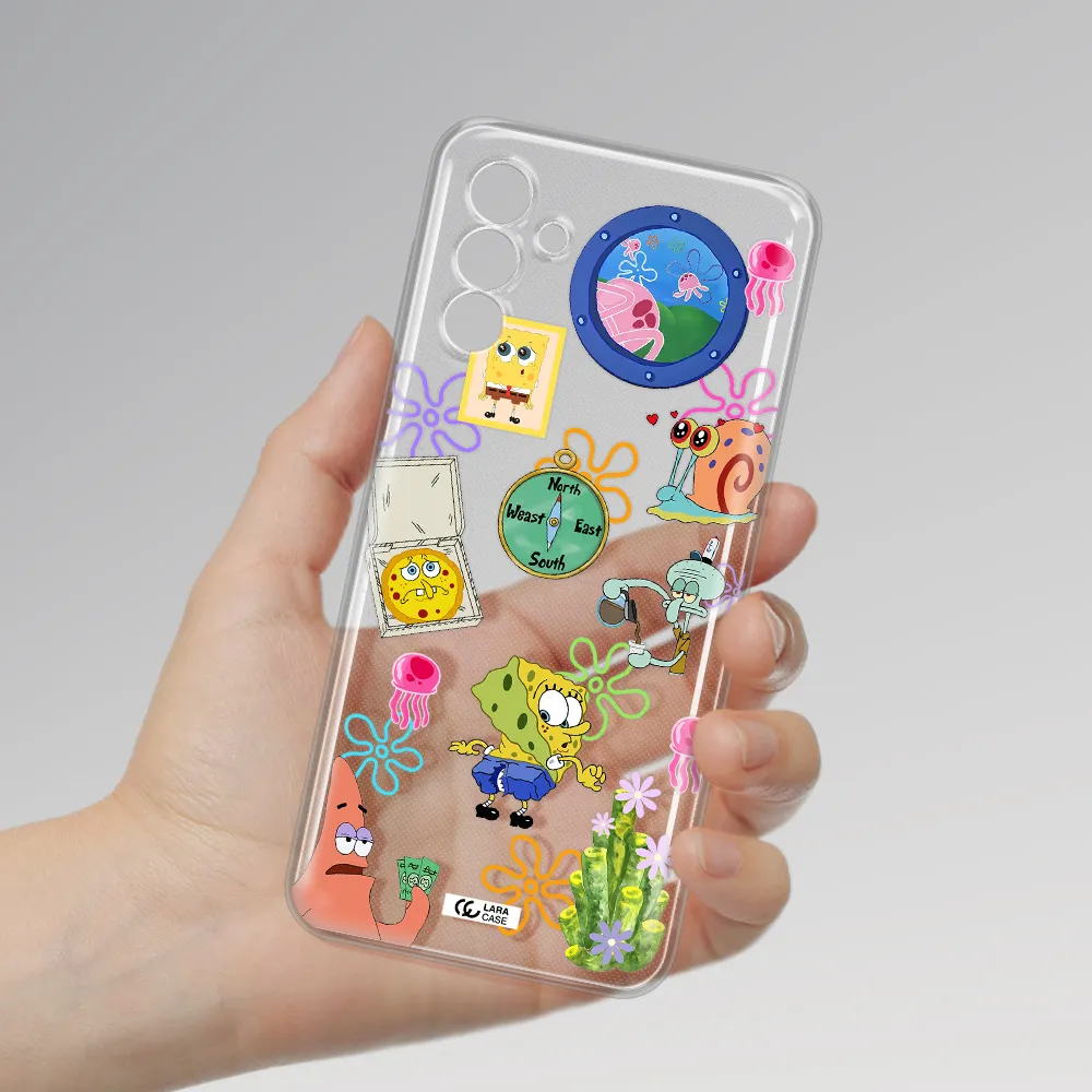 A Collection Of Cartoon Characters Samsung A13 5G Clear Tpu Case