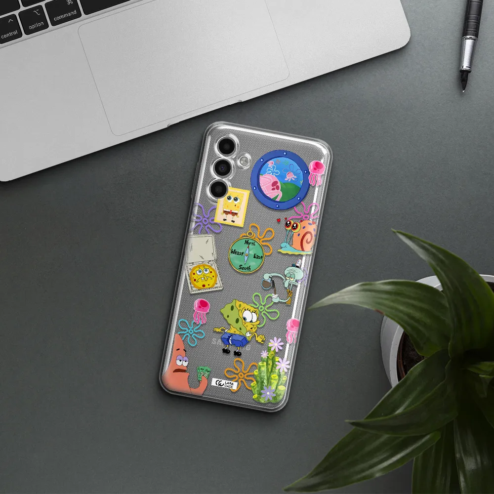 A Collection Of Cartoon Characters Samsung A13 5G Clear Tpu Case