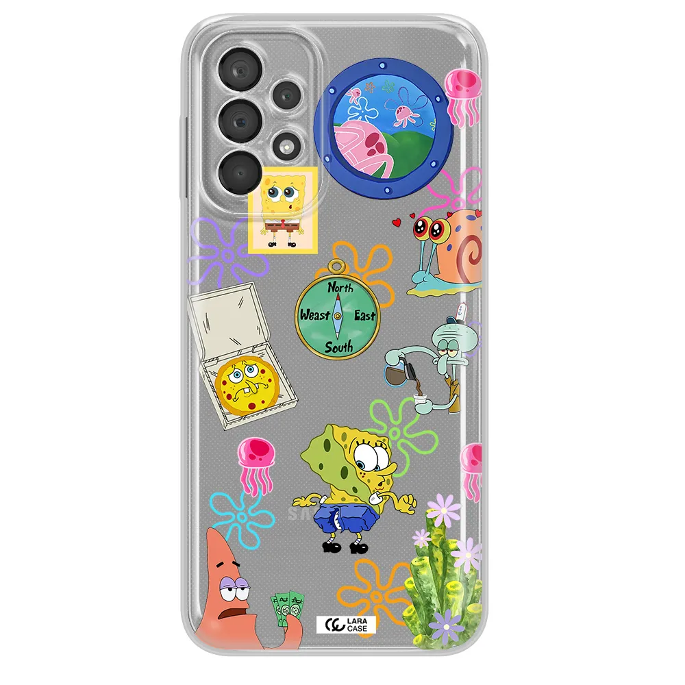 A Collection Of Cartoon Characters Samsung A23 5G Clear Tpu Case