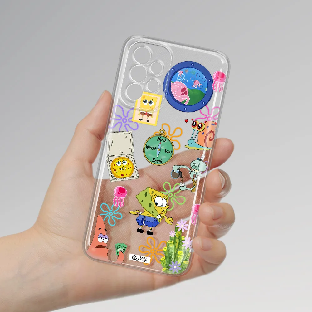 A Collection Of Cartoon Characters Samsung A23 5G Clear Tpu Case